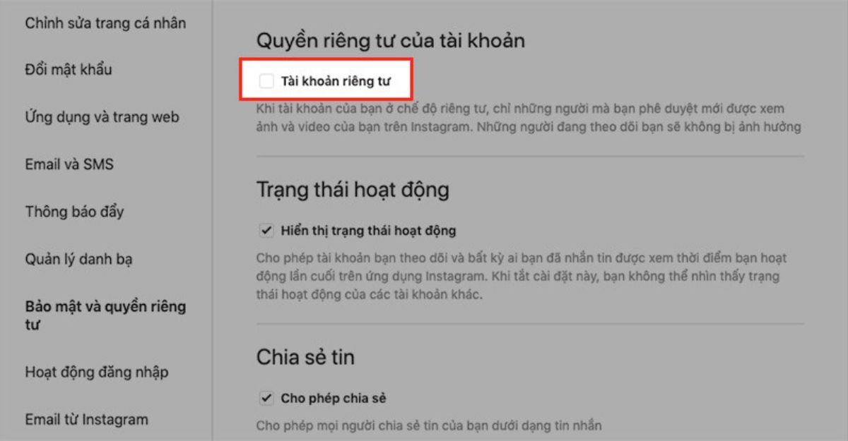 Cách ẩn người follow trên instagram bằng máy tính