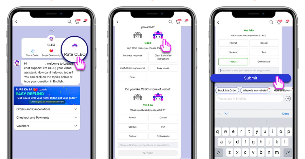 Cách chat với Chatbot Lazada