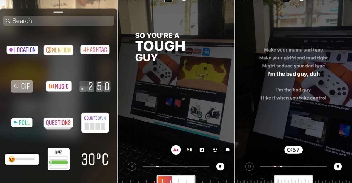 Cách chèn nhạc vào tin trên instagram khi đang phát nhạc
