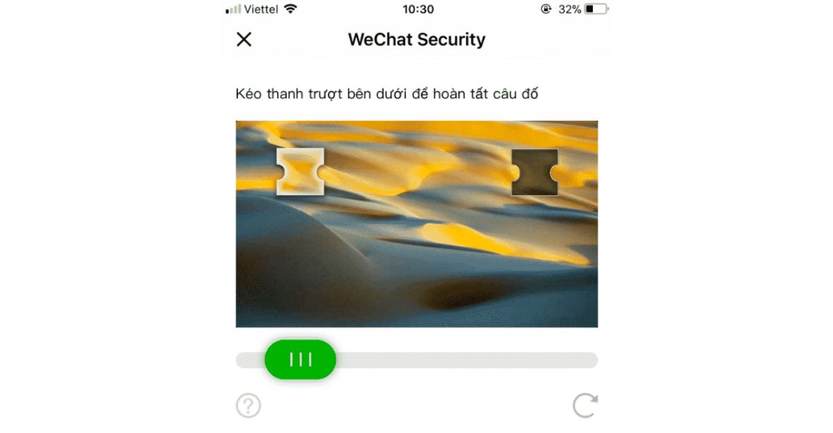 Cách đăng ký WeChat không cần quét mã bằng cách nhấn giữ mảnh ghép xác minh