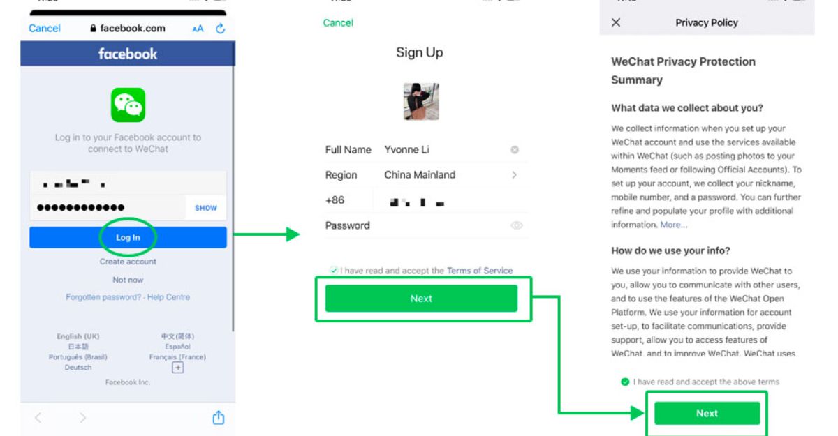 Cách đăng ký WeChat không quét mã bằng cách đăng nhập Facebook