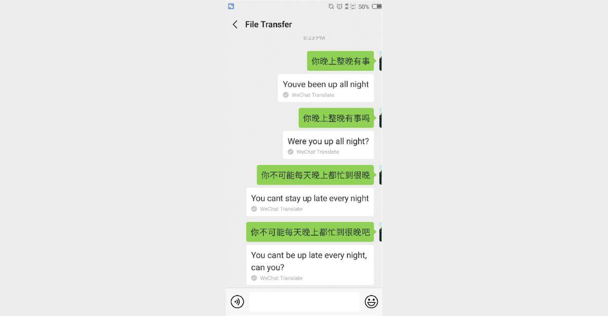 Cách dịch ngôn ngữ khi chat Wechat