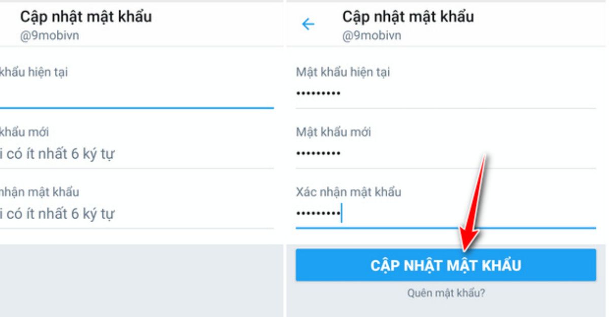 Cách đổi mật khẩu Twitter khi quên mật khẩu - Trên điện thoại