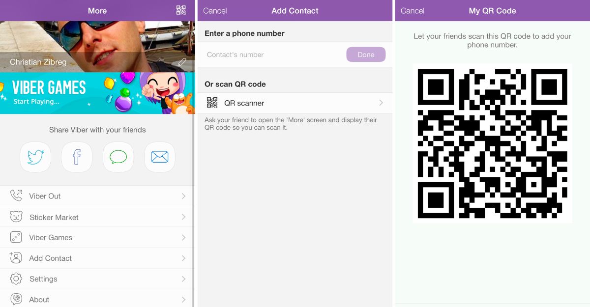 Cách kết bạn Viber qua mã QR