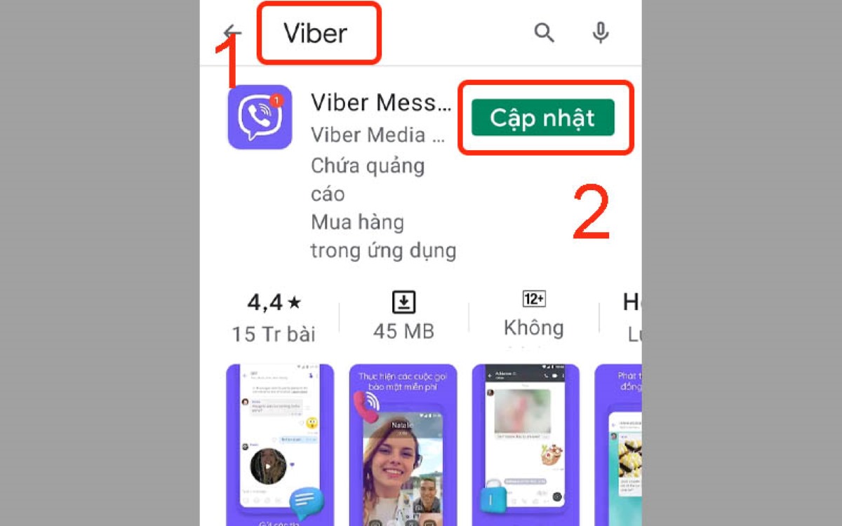 Cách khắc phục Viber không nhận được tin nhắn cập nhật ứng dụng