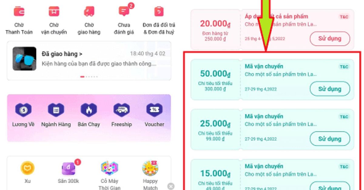 Cách kiểm tra danh sách mã vận chuyển miễn phí bạn đã thu thập trên Lazada
