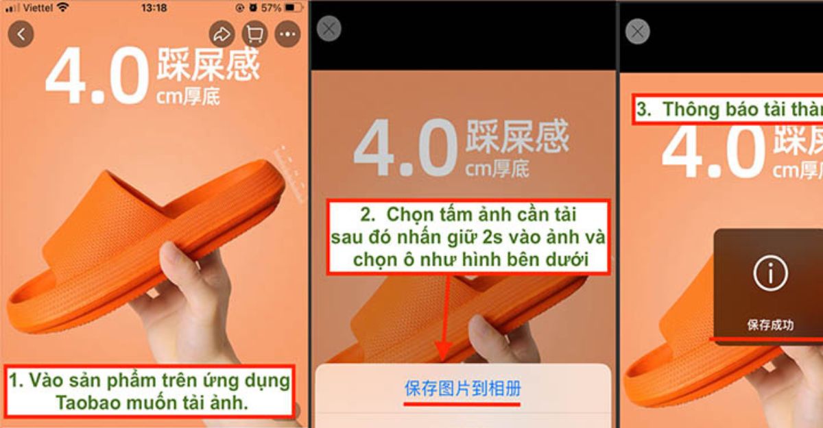 Cách lưu ảnh trên taobao về điện thoại