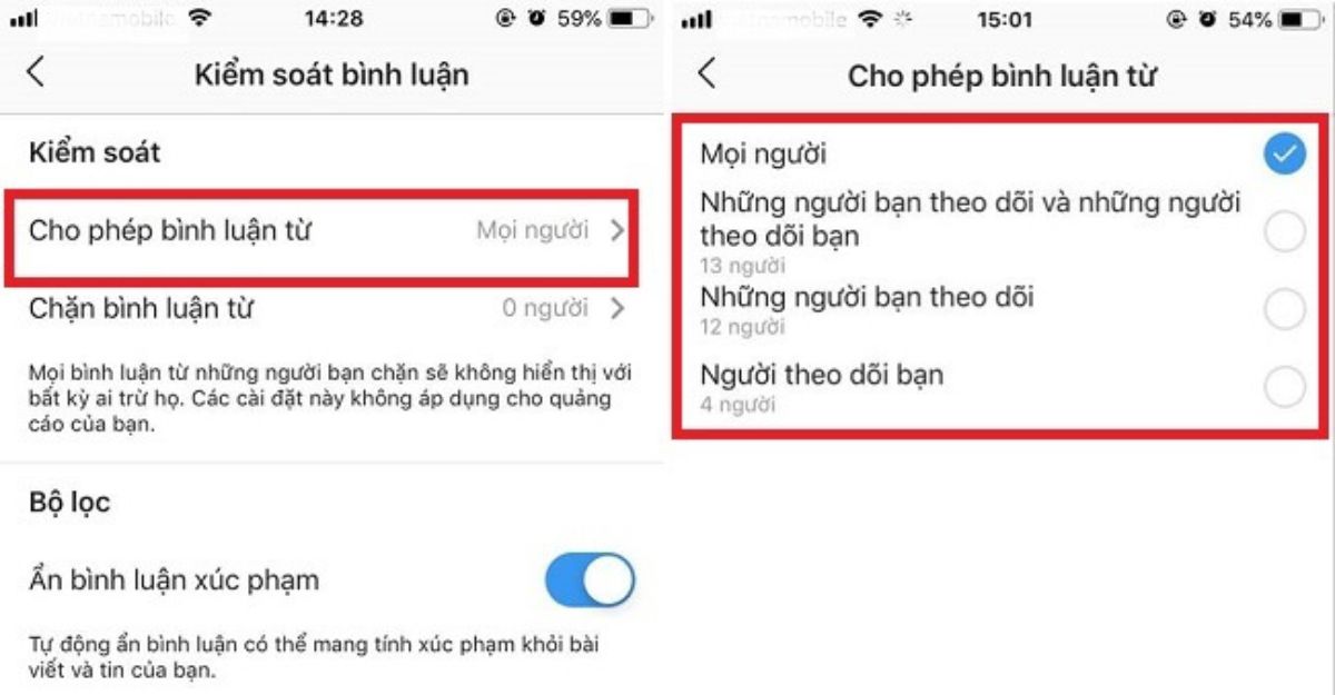 Cách ngăn chặn những bình luận không mong muốn trên Instagram