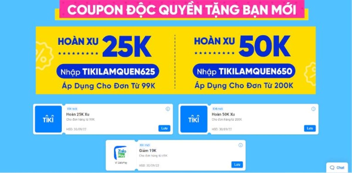 Cách nhận mã giảm giá Tiki cho khách hàng mới cách 2