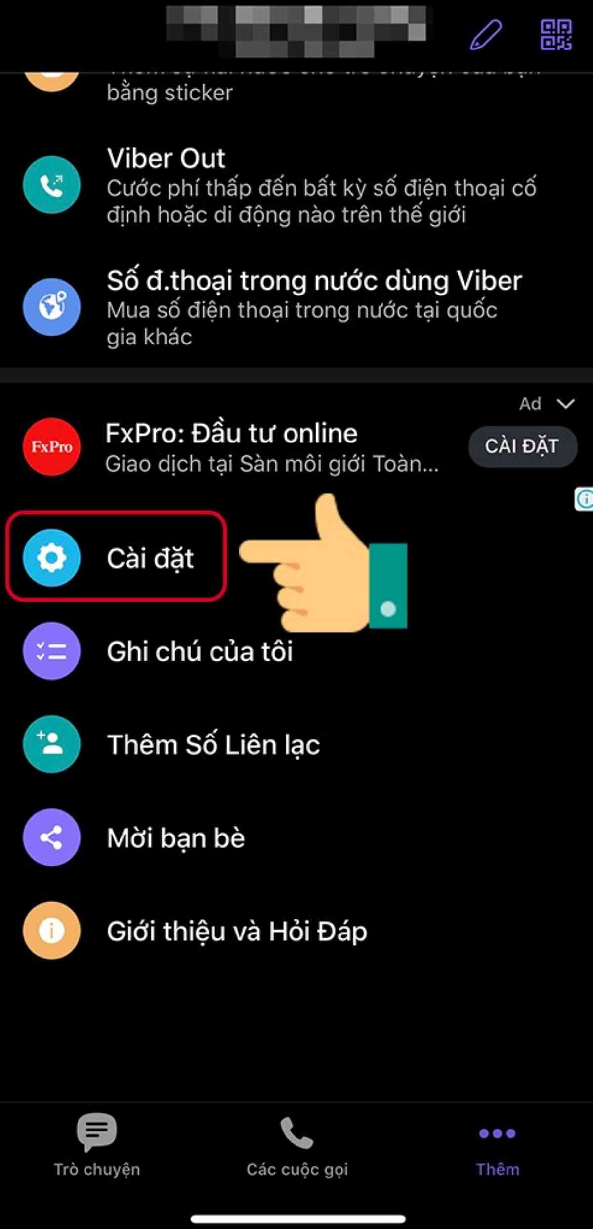 Cách tắt đồng bộ ảnh Viber bước 2