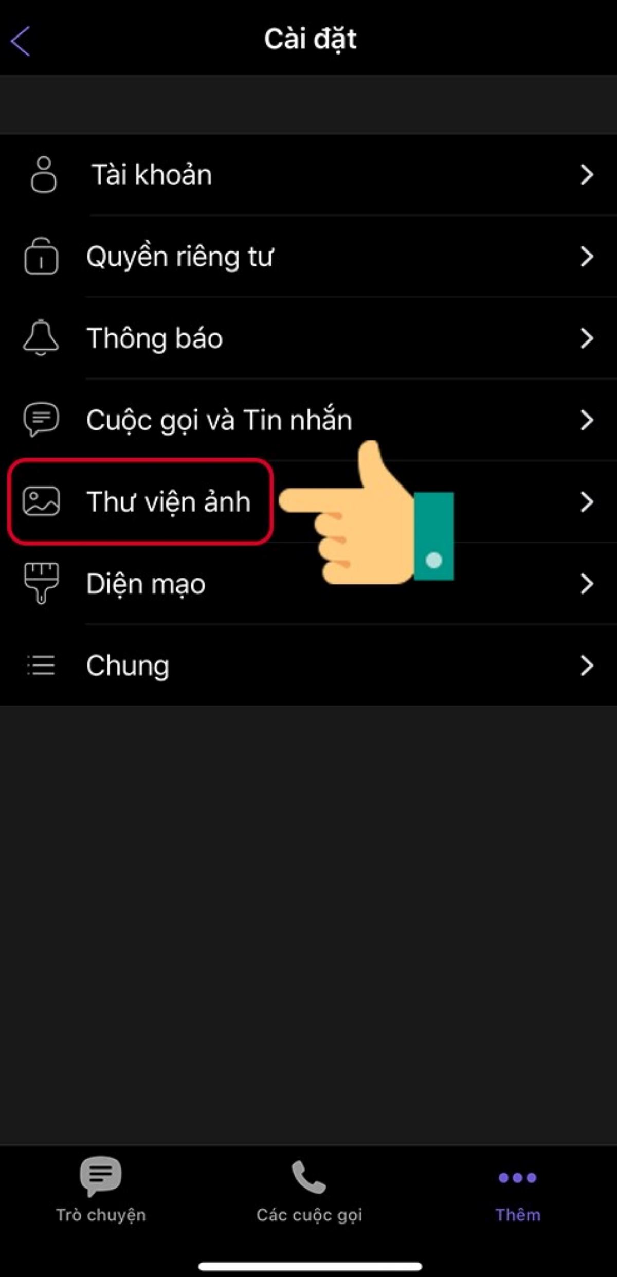Cách tắt đồng bộ ảnh Viber bước 3