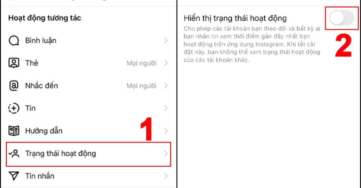 Cách tắt hoạt động trên instagram trên điện thoại