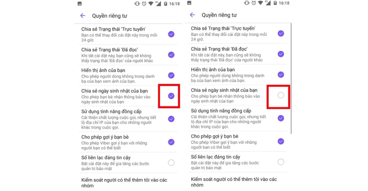 Cách tắt thông báo sinh nhật trên Viber