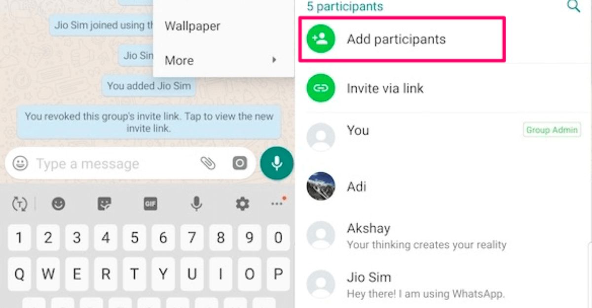Cách thêm thành viên vào nhóm Whatsapp trên điện thoại