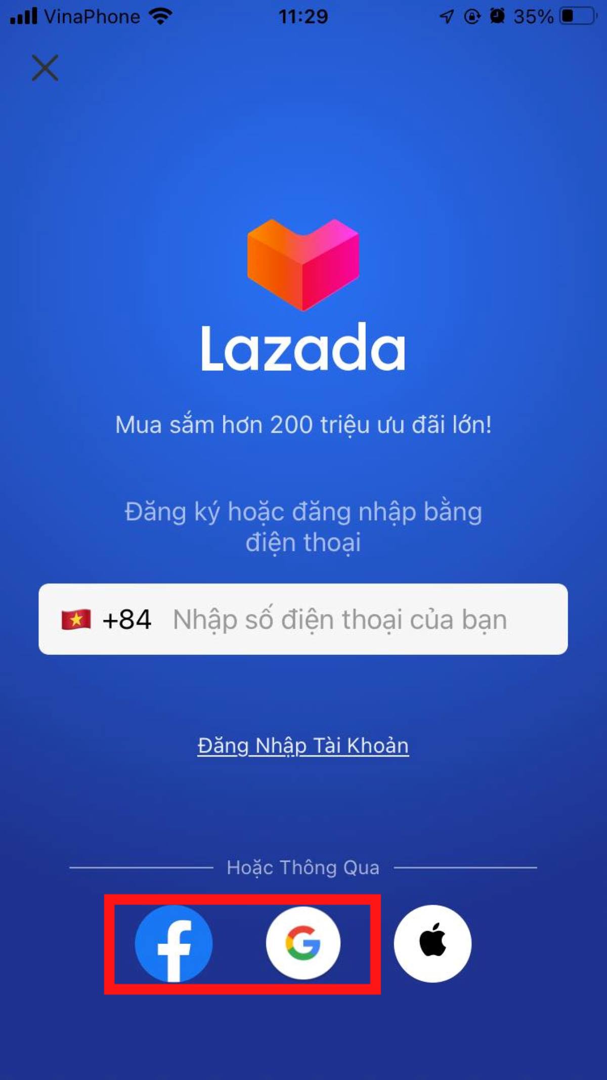 Cách xác nhận đơn hàng trên Lazada trên điện thoại bước1