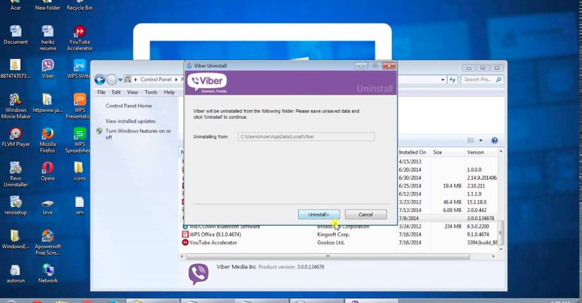 Cách xóa Viber trên máy tính