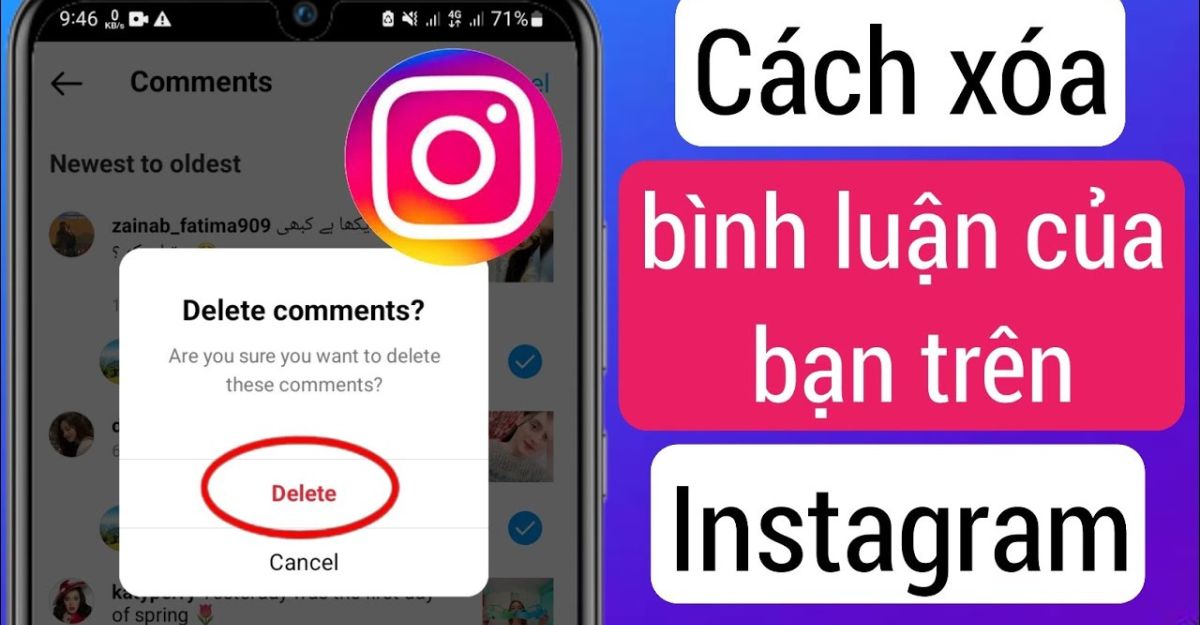 Cách xóa bình luận trên Instagram trên điện thoại