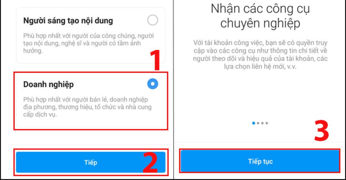 Chuyển sang tài khoản doanh nghiệp