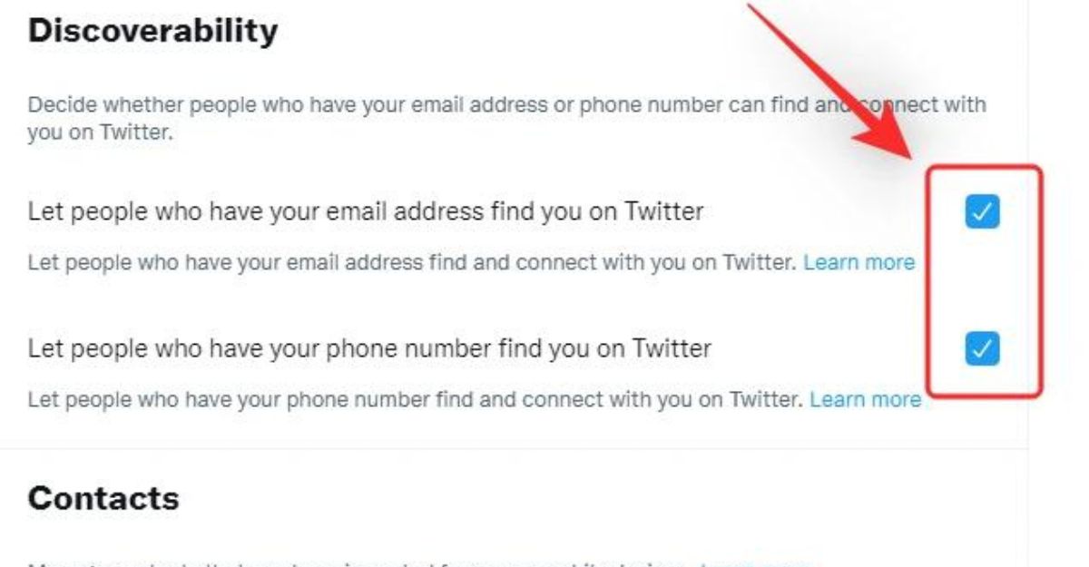Đồng bộ danh bạ Twitter với email