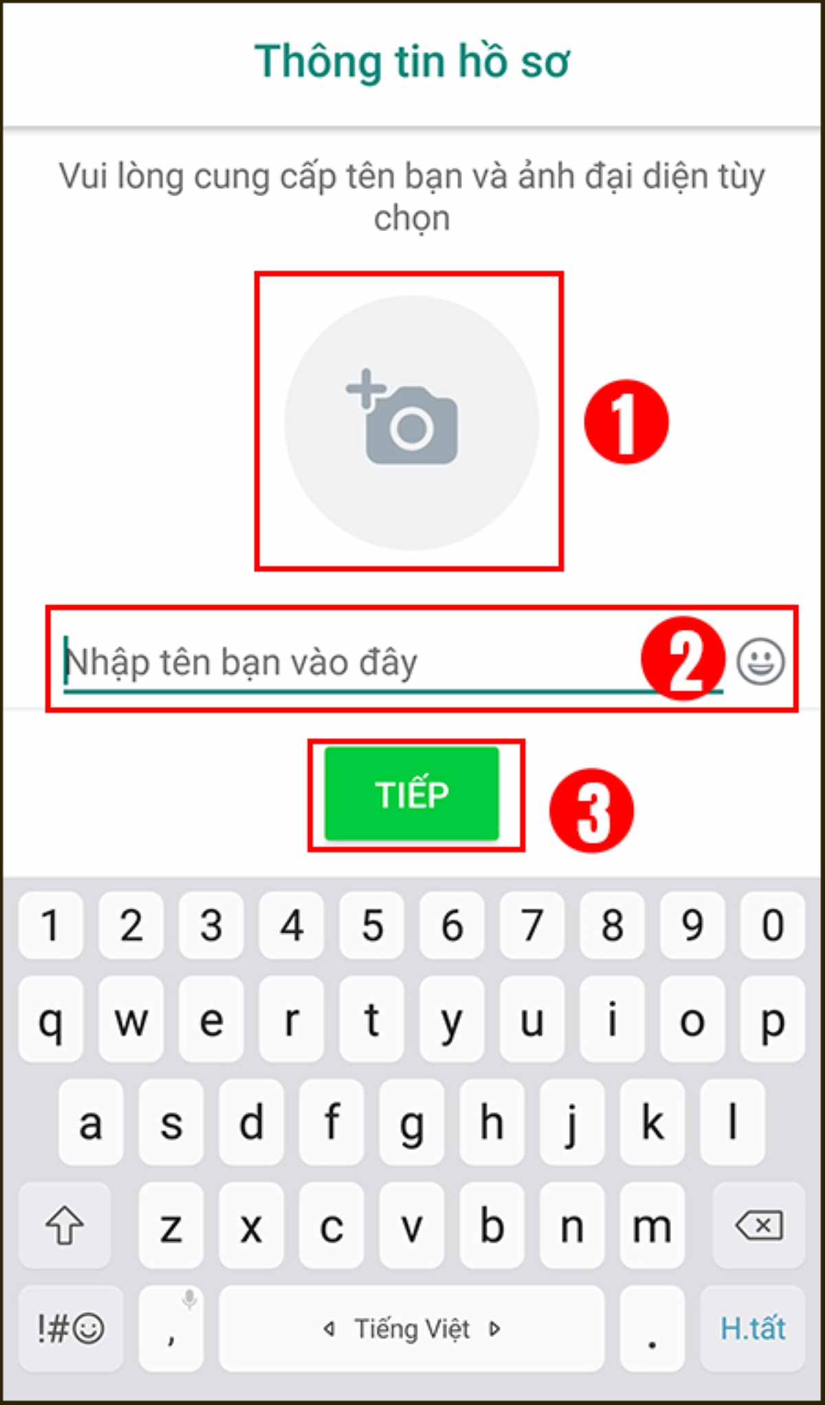 Hướng dẫn cách đăng ký tài khoản ứng dụng Whatsapp bước 4