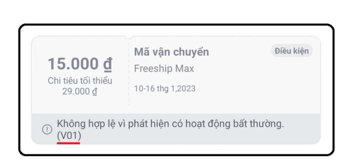 Lỗi V01 Lazada là gì