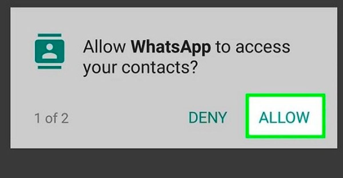 Mở quyền cho phép Whatsapp truy cập danh bạ