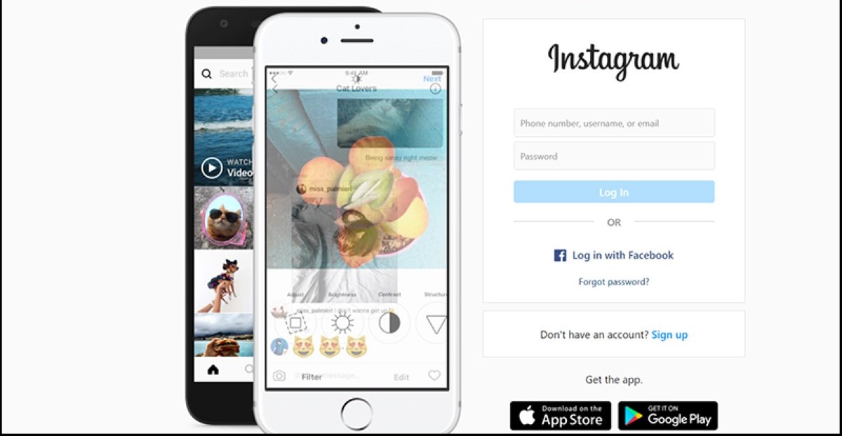 Sử dụng giao diện web instagram bước1