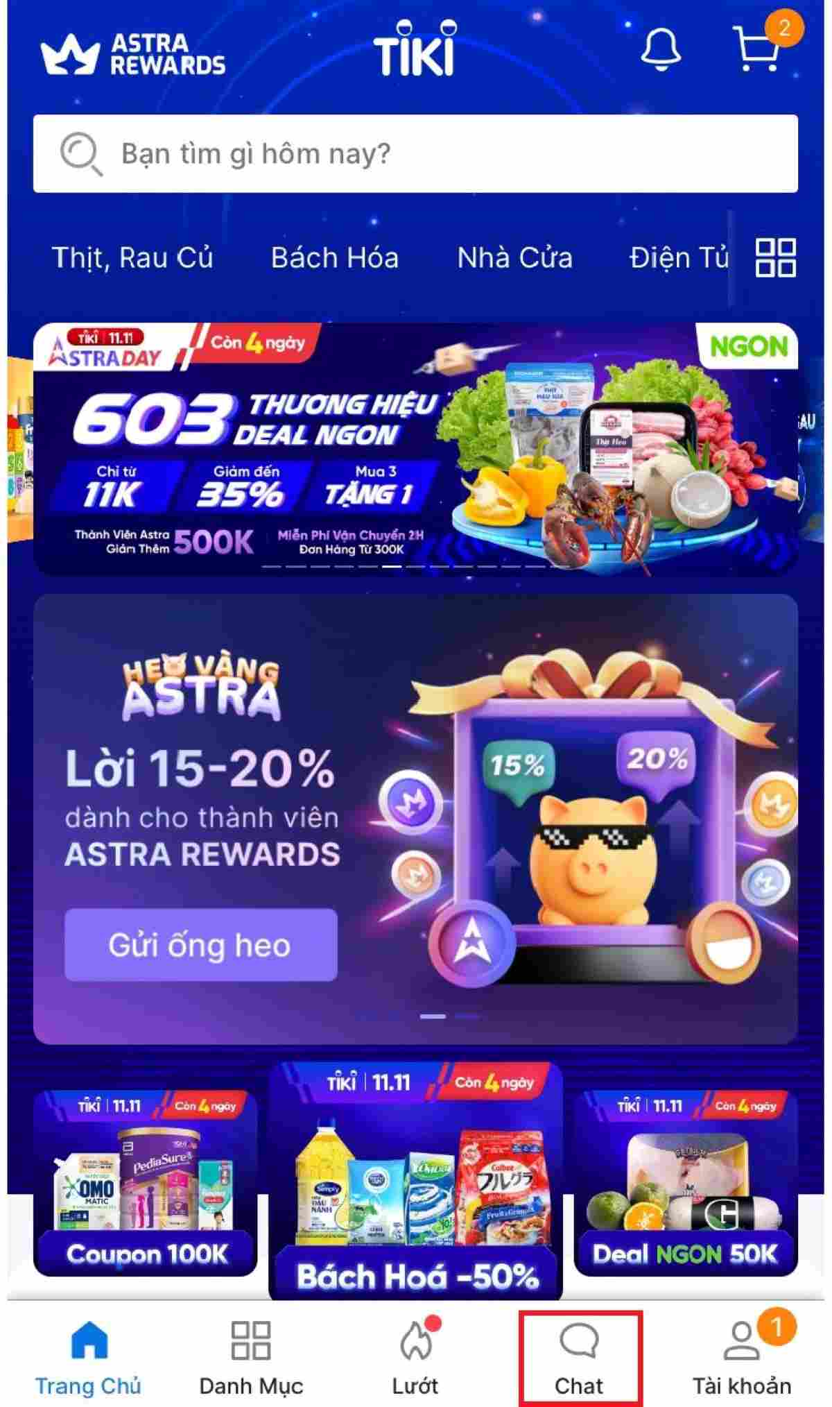 Tận dụng tính năng chat trực tiếp trên Tiki