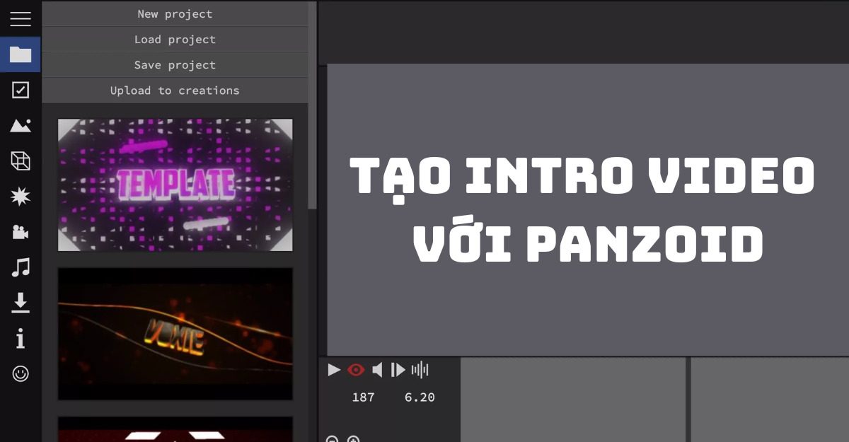 Tạo intro video với Panzoid