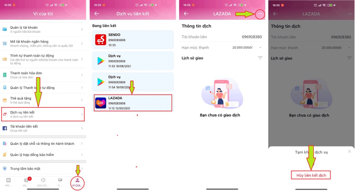 Tìm hiểu quy trình hủy liên kết MoMo với Lazada