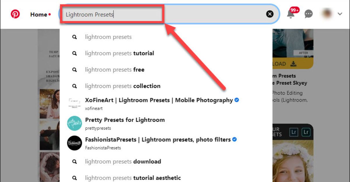 Tìm và tải xuống công thức Lightroom