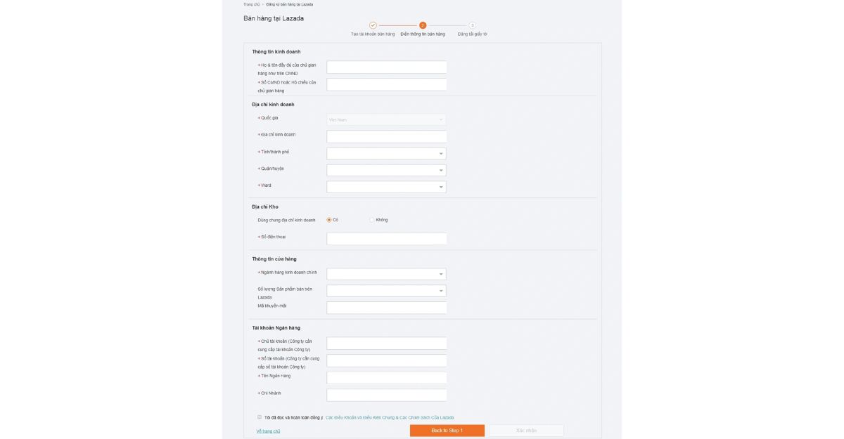 Các bước để đăng ký bán hàng trên Lazada