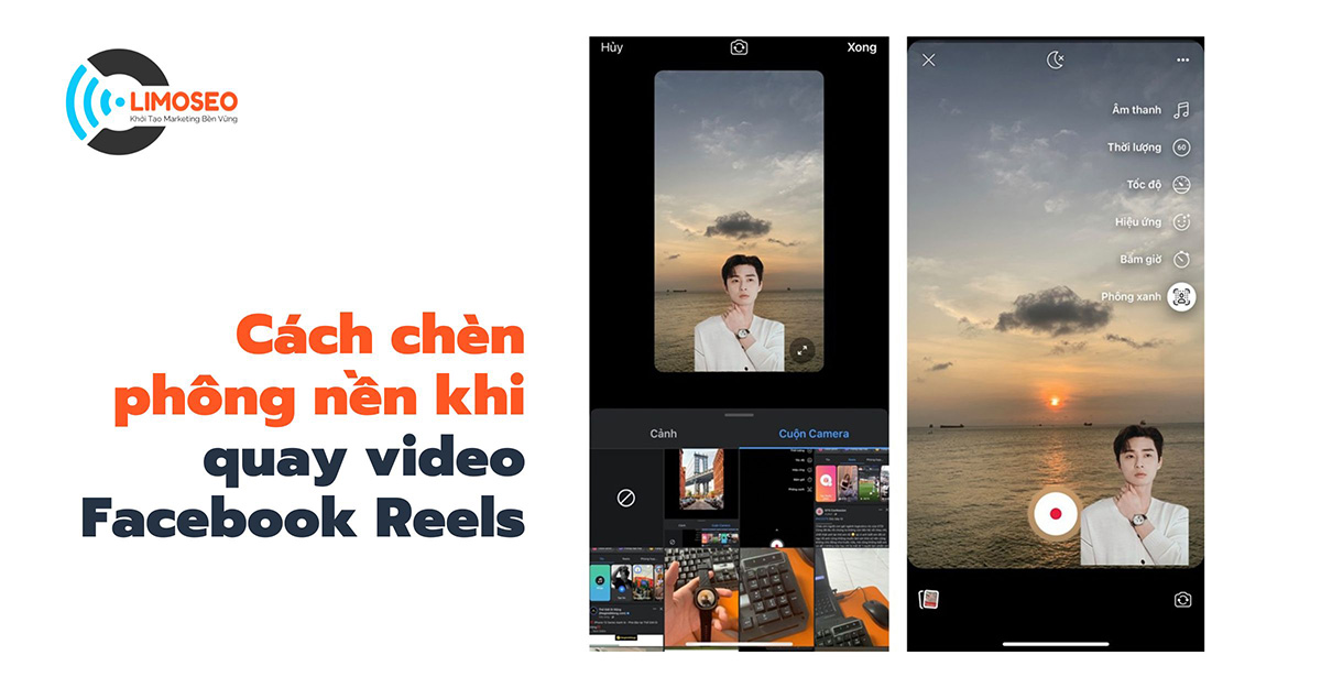 Cách chèn phông nền khi quay video Facebook Reels