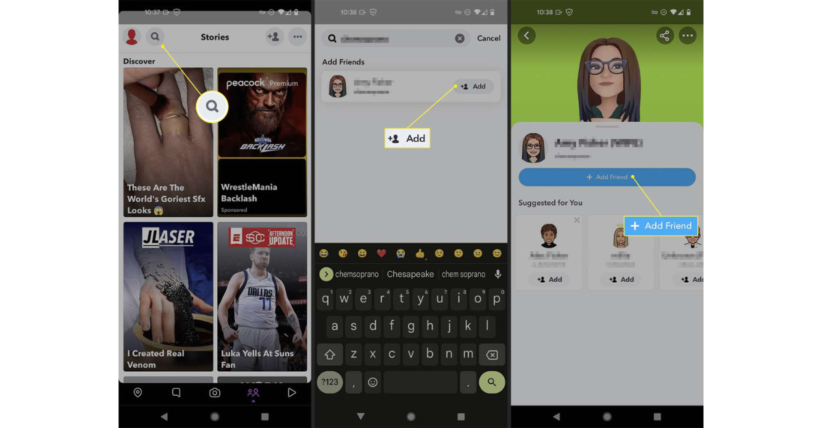 Cách kết bạn trên Snapchat bằng Tên tài khoản