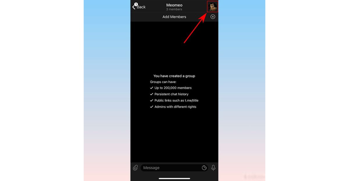 Cách lấy link nhóm Telegram trên điện thoại