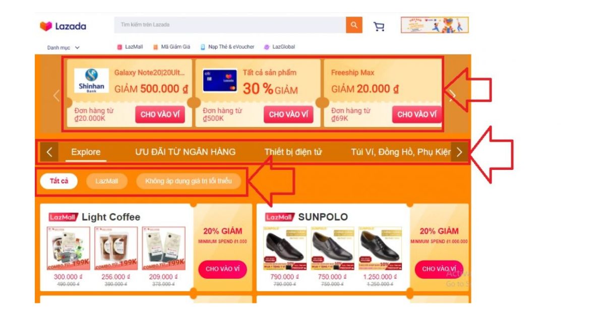Cách lấy mã giảm giá lazada trên trang web Lazada