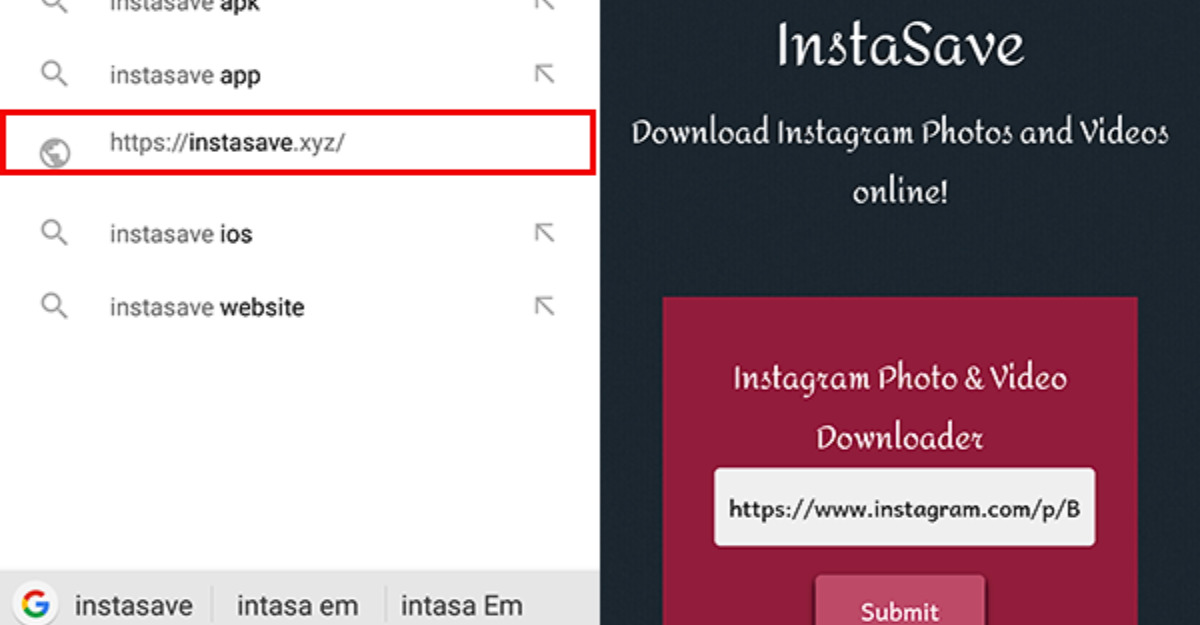 Cách lưu ảnh bằng web Instasave-Limoseo