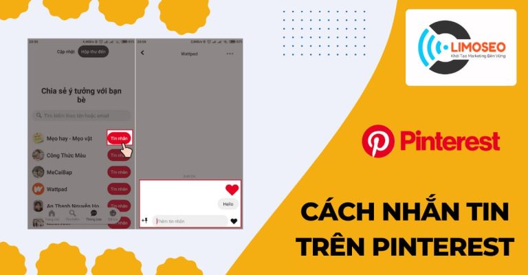 cách nhắn tin trên Pinterest