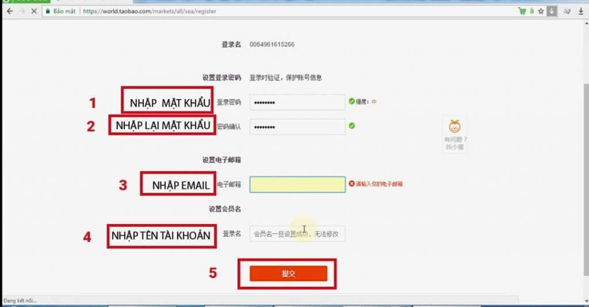 Cách tạo tài khoản Taobao trên máy tính- Limoseo