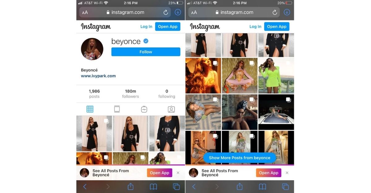 Cách xem trang cá nhân Instagram mà không cần tài khoản