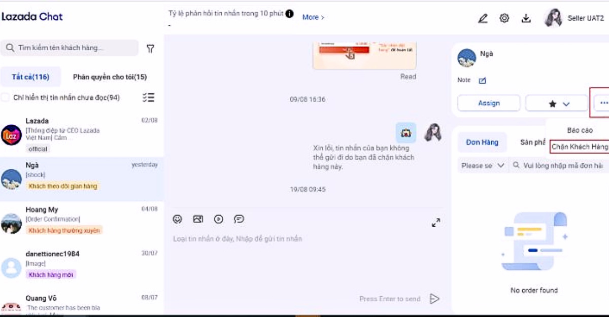 Chặn khách hàng trên Lazada là gì
