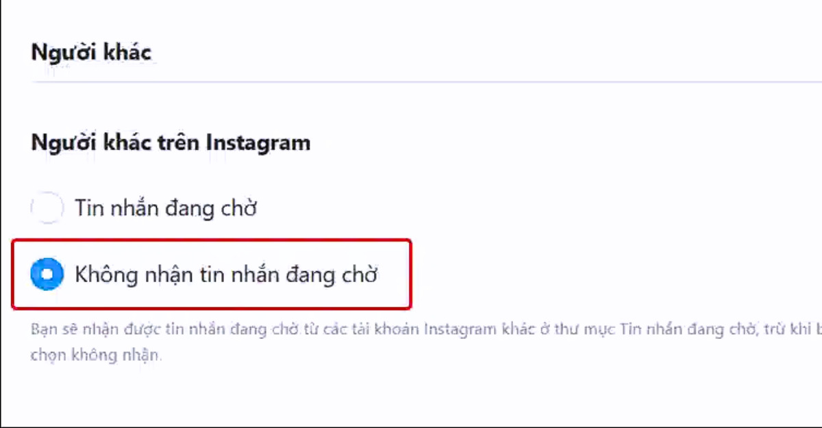 Chọn không nhận tin nhắn đang chờ- Limoseo