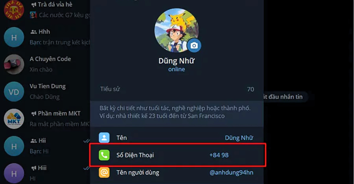 Chọn sửa hồ sơ, chọn số điện thoại-Limoseo