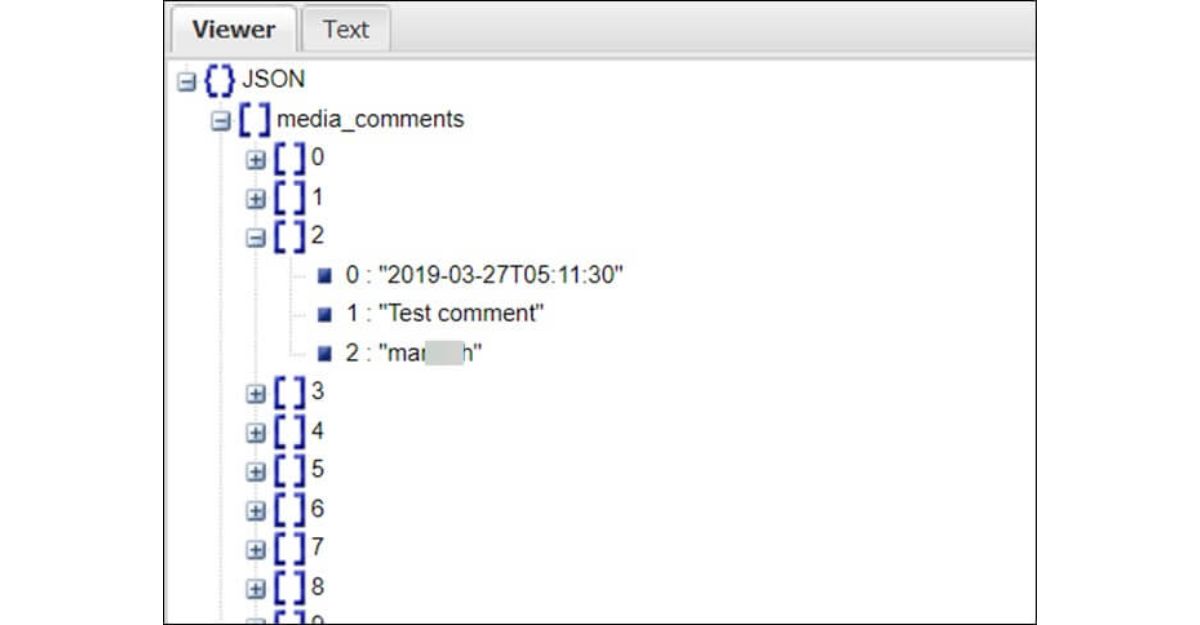Chuyển đổi tệp JSON bằng ứng dụng web - cách xem lại những bình luận trên Instagram