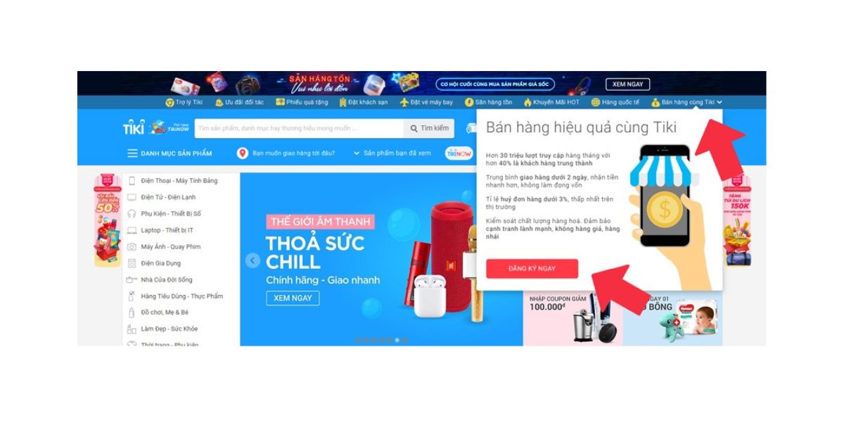 đăng ký bán hàng trên Tiki