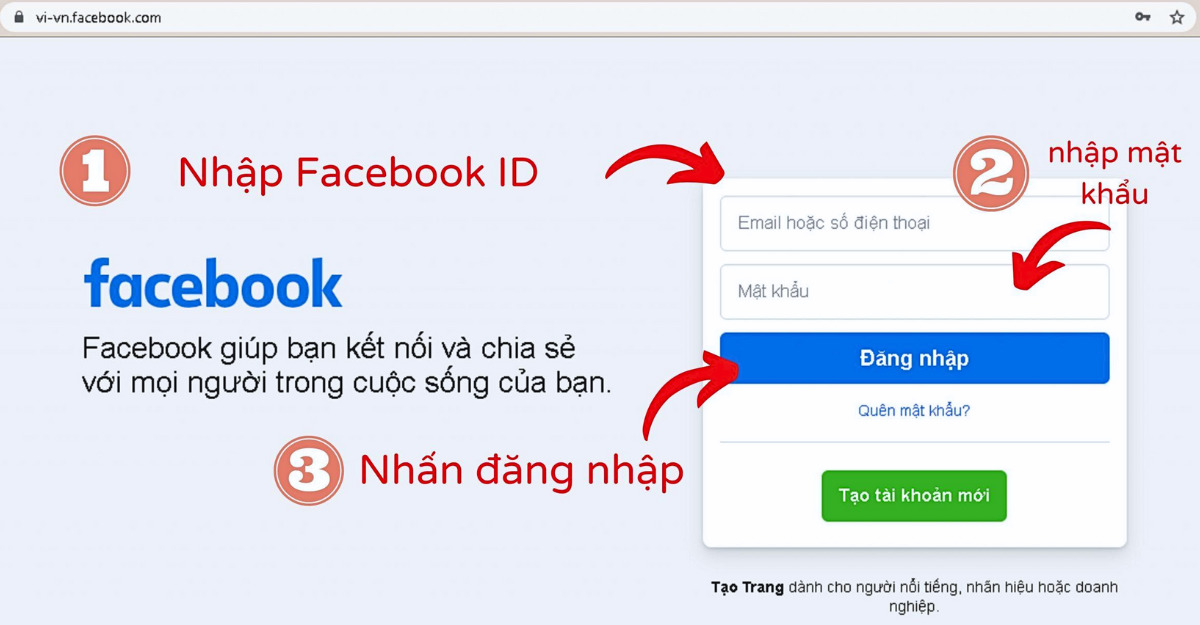 Đăng nhập Facebook bằng tài khoản-Limoseo