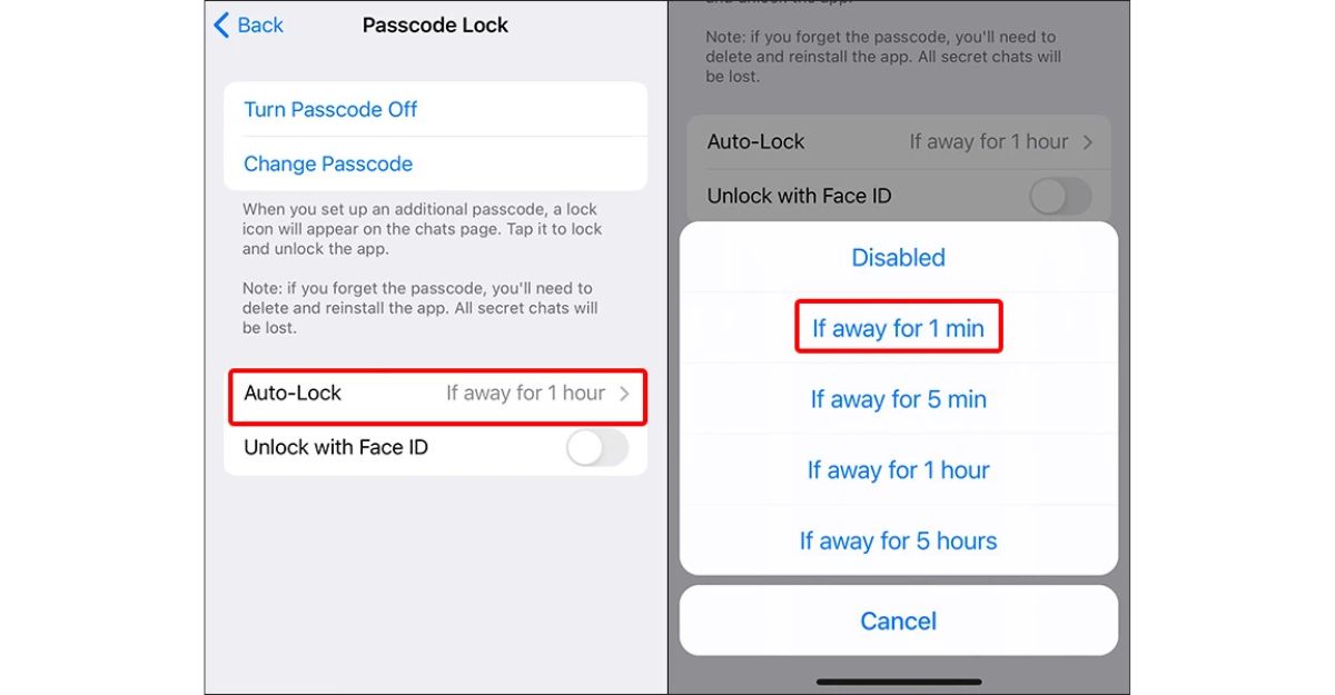 Hướng dẫn cách bảo mật tin nhắn trên Telegram trên thiết bị iPhone
