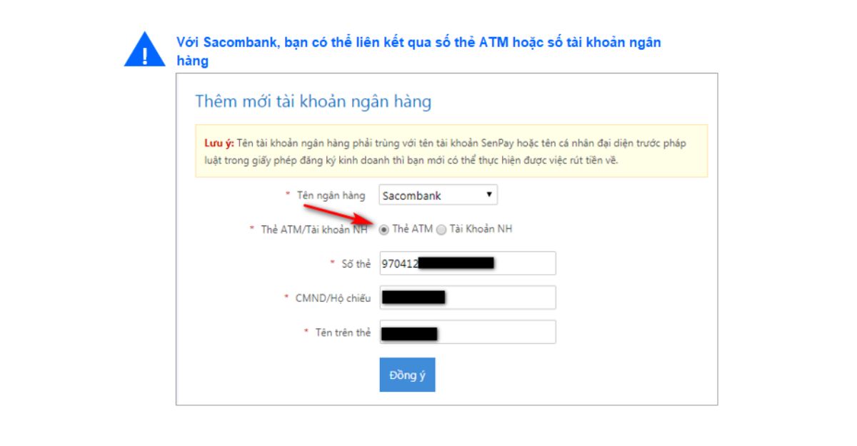 Hướng dẫn liên kết tài khoản SenPay với tài khoản ngân hàng