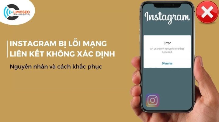 Instagram bị lỗi mạng liên kết không xác định Limoseo