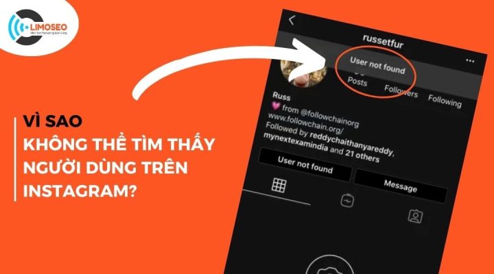 Không thể tìm thấy người dùng trên Instagram